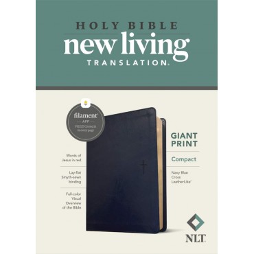 NLT COMPACT G/P BIBLE FILAMENT EDITION L/L NAVY - TYNDALE